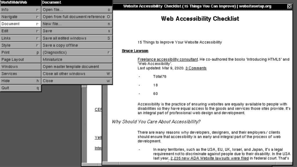 Web accessibility checklist